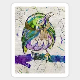 Colour Bird Ink Wash Water Colour Sticker